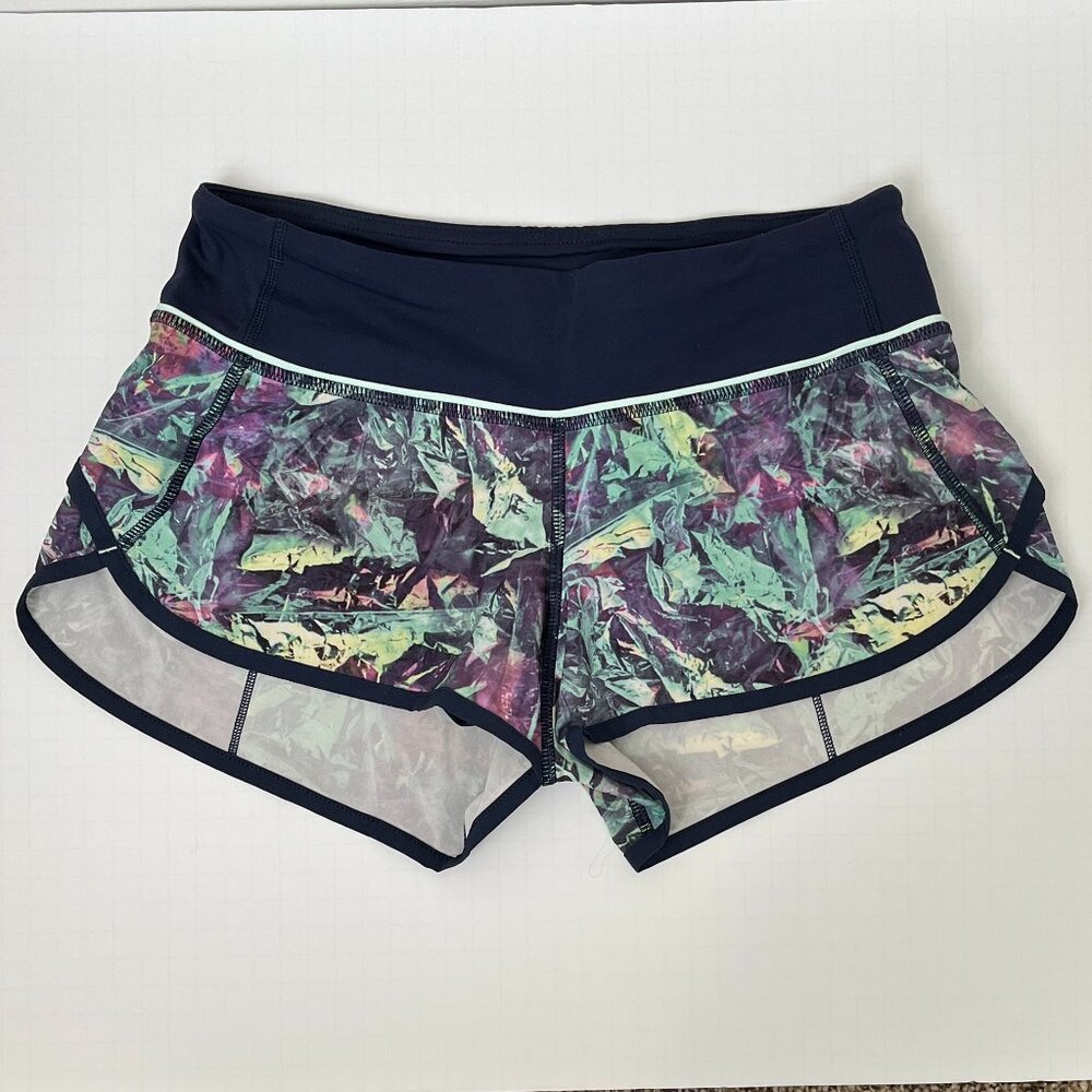 LULULEMON | RARE!! Run: Speed Shorts Iridescent Multi/Deep Navy Women’s Size 2